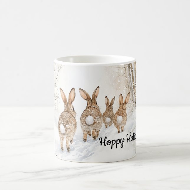 Taza De Café Hoppy Holidays Bunny Rabbit Winter Snow (Centro)