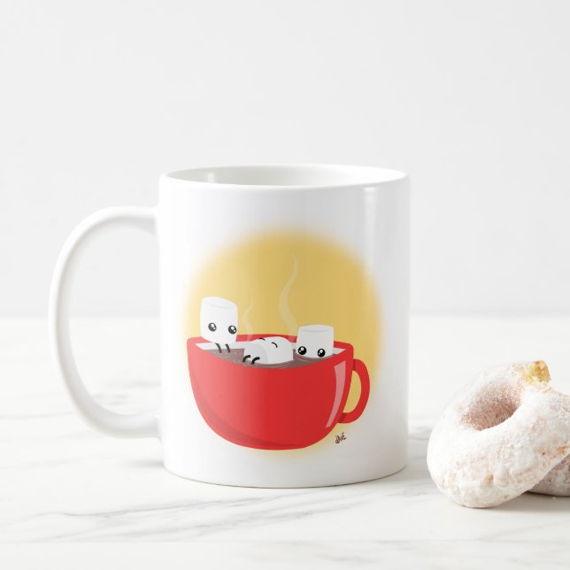 Taza De Café ¡Hora de baño de cacao caliente! Coffee Mug (Con donut)
