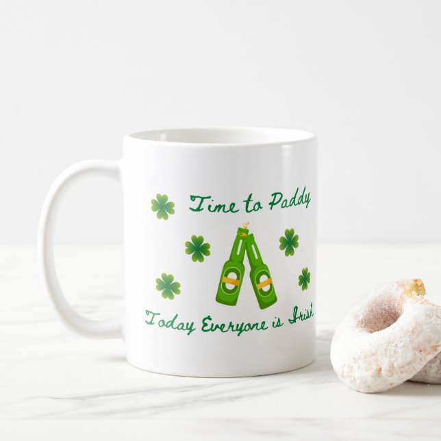 Taza De Café Hora de Paddy, Hoy todos son irlandeses en un (Con donut)