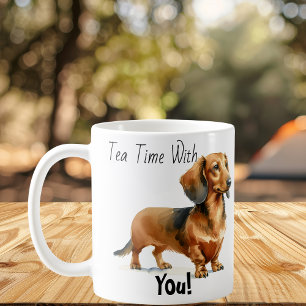 Taza De Café ¡Hora del Té Contigo! Dachshund Adorable