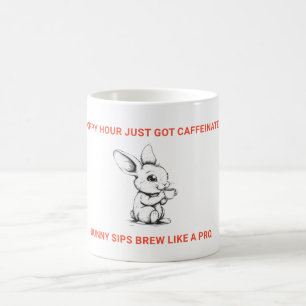 Taza De Café Hora divertida de saltos café con conejo cafeinado