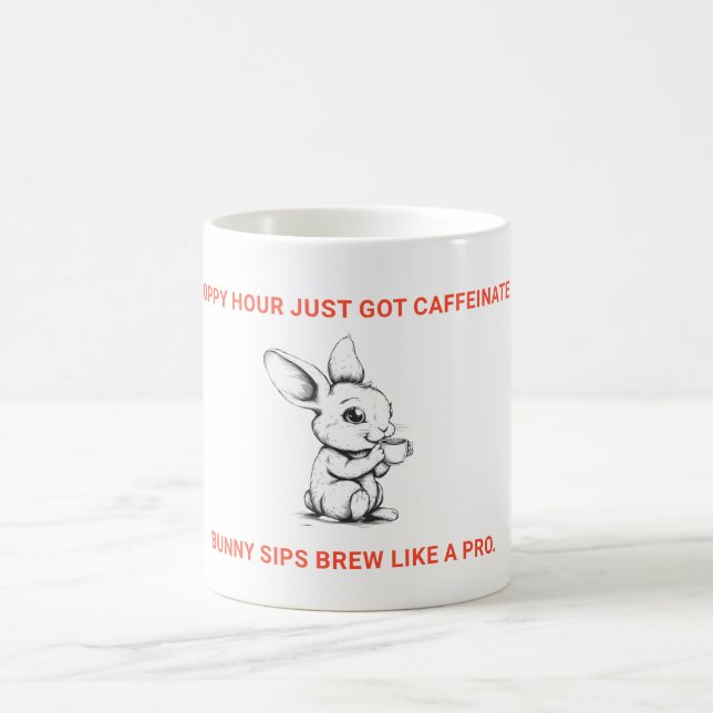 Taza De Café Hora divertida de saltos café con conejo cafeinado (Centro)