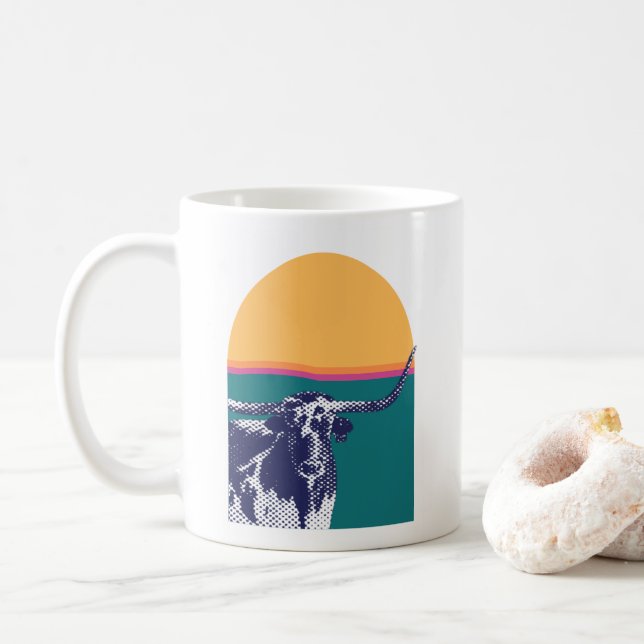Taza De Café Hora Dorada Longhorn (Con donut)