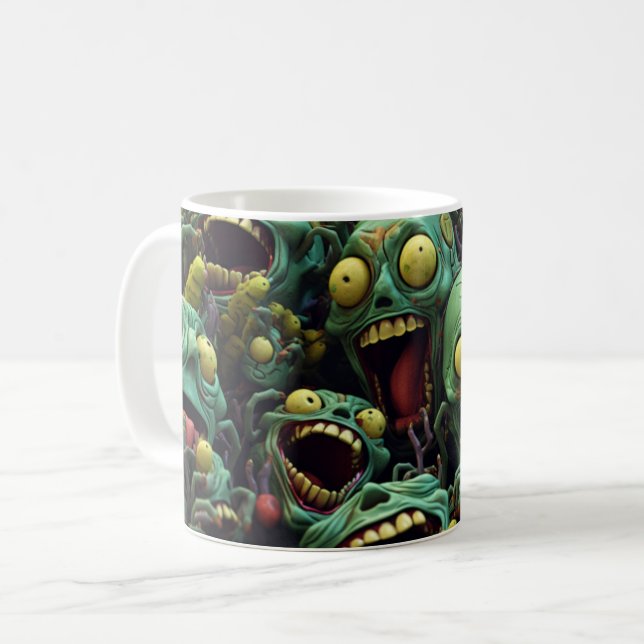 Taza De Café Horda zombi, Halloween, Spooky, Regalo (Anverso izquierdo)
