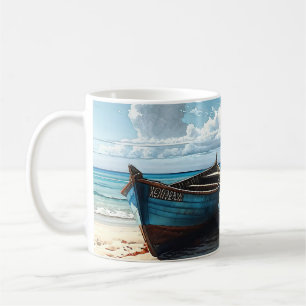Taza De Café "Horizonte azul". Un colorido y relajante paisaje
