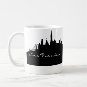Taza De Café Horizonte blanco y negro de San Francisco