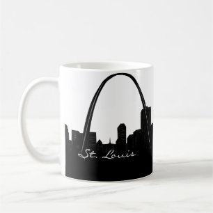 Taza De Café Horizonte blanco y negro de St. Louis