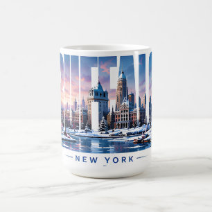 Taza De Café Horizonte de Búfalo Nueva York Lago Recuerdos de V