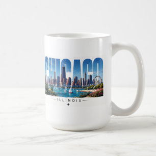 Taza De Café Horizonte de Chicago Illinois junto al lago