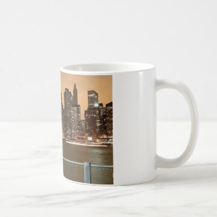 Taza De Café Horizonte de la ciudad de Nueva York por la noche