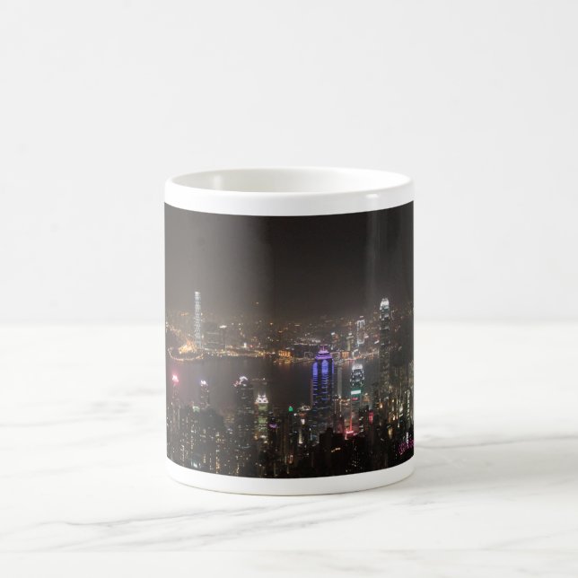 Taza De Café Horizonte de la noche de Hong Kong (Centro)