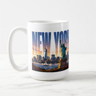 Taza De Café Horizonte de Nueva York Vistas del frente marítimo