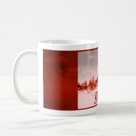 Taza De Café Horizonte de Ottawa con grunge rojo