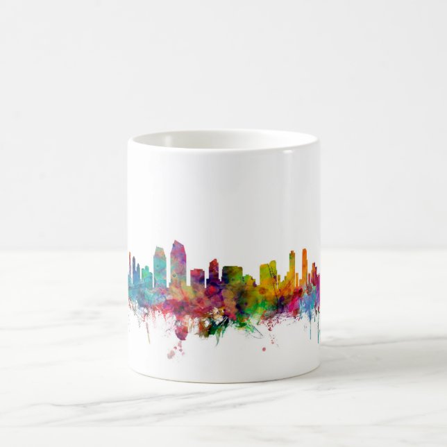 Taza De Café Horizonte de San Diego California (Centro)
