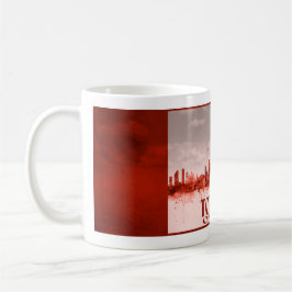 Taza De Café Horizonte de Toronto con grunge rojo