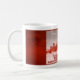 Taza De Café Horizonte de Vancouver con grunge rojo