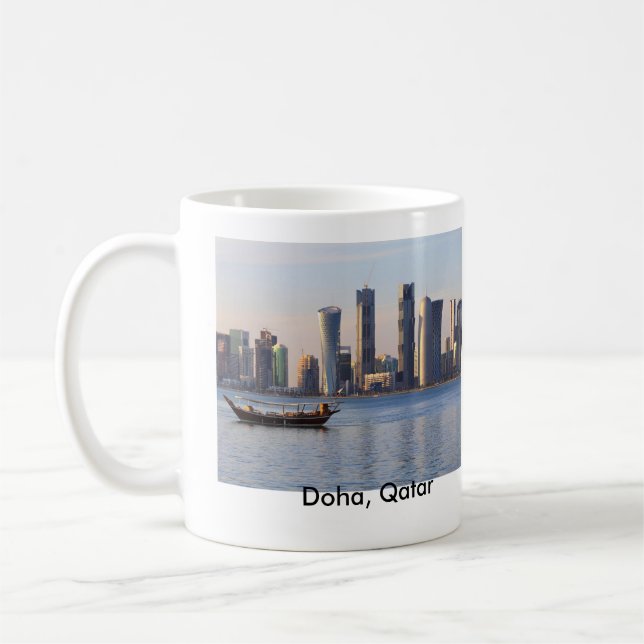 Taza De Café Horizonte del Dhow y de Doha (Izquierda)