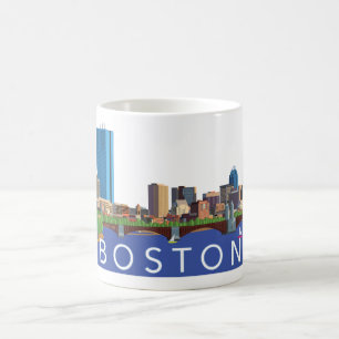 Taza De Café Horizonte juguetón y único de Boston del
