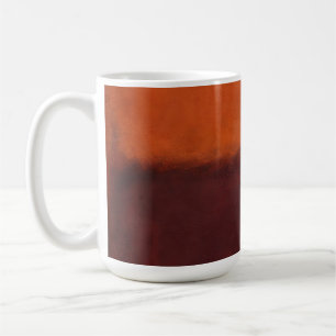 Taza De Café Horizonte Naranja Quemada Abstracta