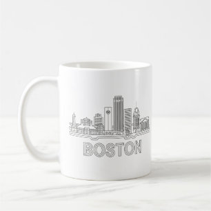 Taza De Café Horizonte urbano de la ciudad de Boston, Boston Ma