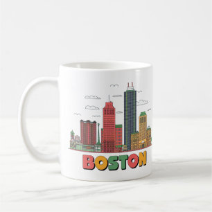Taza De Café Horizonte urbano de la ciudad de Boston, Boston Ma