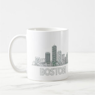 Taza De Café Horizonte urbano de la ciudad de Boston, Boston Ma