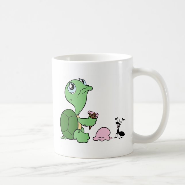 Taza De Café Hormiga feliz de la tortuga triste (Derecha)