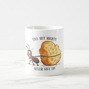 Taza De Café Hormiga Fuerte que Lleva un Trozo Gigante de Queso