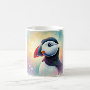 Taza De Café Horned Puffin in Watercolor 051124AREF122 - Waterc