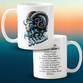 Taza De Café Horoscope Rótulo Astrológico Capricornio
