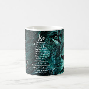 Taza De Café Horoscopio Rótulo Leo Zodiac Astrología