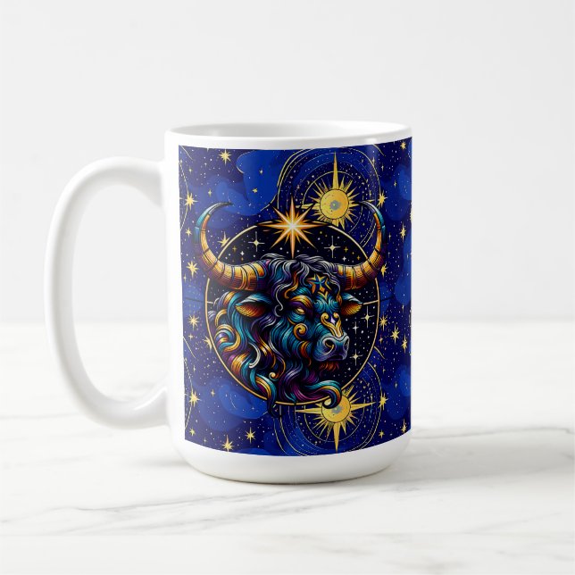Taza De Café Horoscopio Rótulo Taurus Zodiac Astrología (Izquierda)