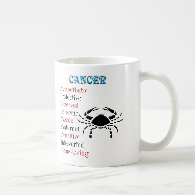 Taza De Café Horóscopo de cáncer Rótulo zodiaco (Derecha)