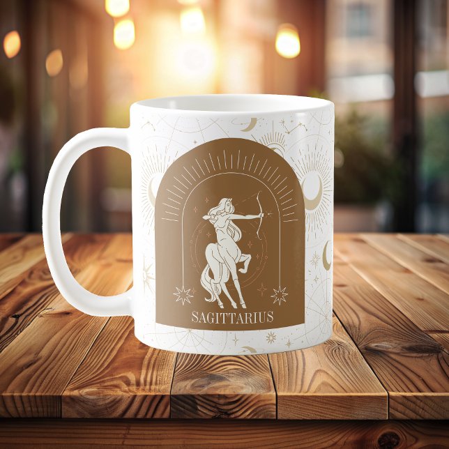 Taza De Café Horóscopo de Estrellas de Zodiac Sagittarius místi (Mystic Sagittarius Zodiac Stars Horoscope Coffee Mug)