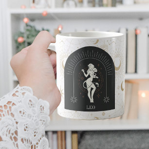 Taza De Café Horóscopo de Estrellas Místicas de Leo Zodiac