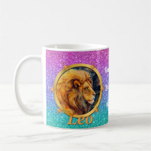 Taza De Café Horóscopo de Leo dorado, una inspiración motivador