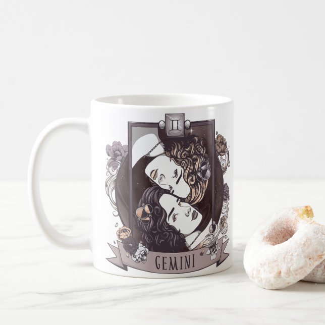 Taza De Café Horóscopo - GEMINI (Con donut)