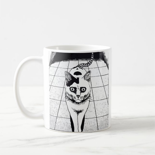 Taza De Café Horror cat anime art (Izquierda)