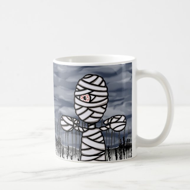 Taza De Café Horror de Halloween personalizado escalofriante Mu (Derecha)