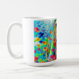 Taza De Café Horse Adorne con flores