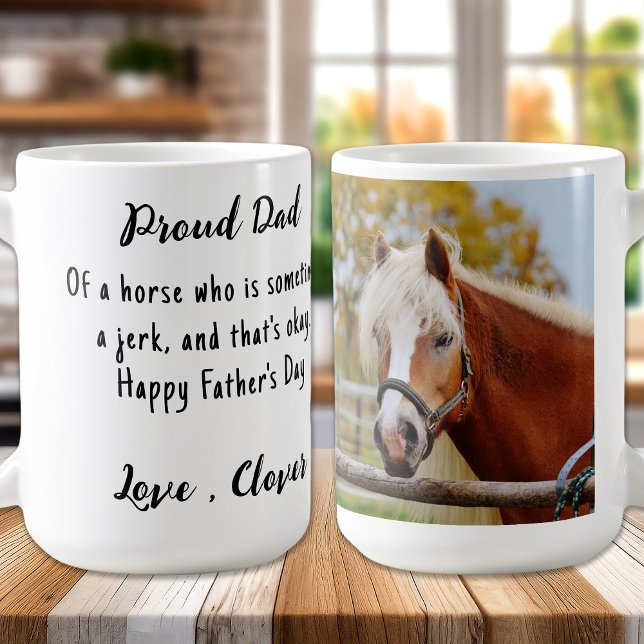 Taza De Café Horse Dad - Divertida foto de un Personalizado ecu (Subido por el creador)