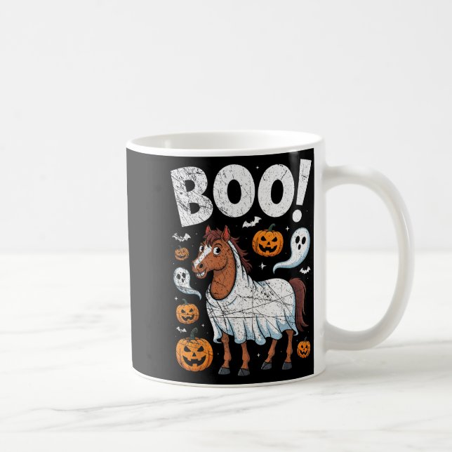 Taza De Café Horse Ghost Costume Funny Equestrian Horses Lover  (Derecha)