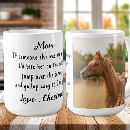 Taza De Café Horse Lover - Madre de caballo Personalizado foto 