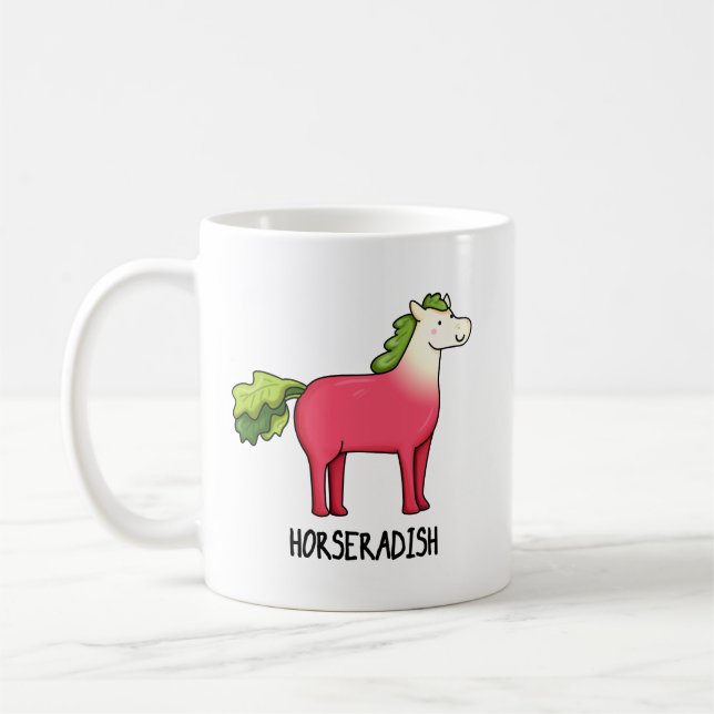 Taza De Café Horseradish Funny Horse Pun (Izquierda)