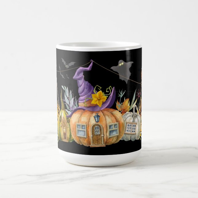 Taza De Café Hospedaje de calabaza con fantasma y murciélagos (Centro)
