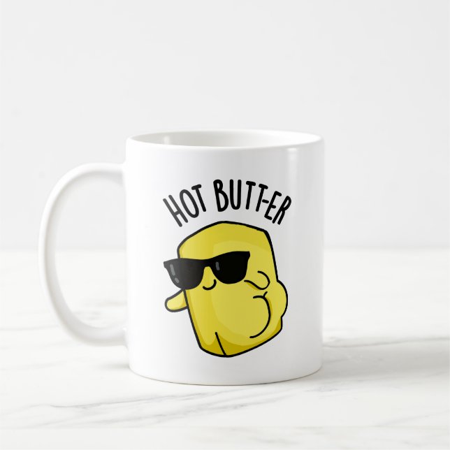 Taza De Café Hot Butter Funny Food Pun (Izquierda)