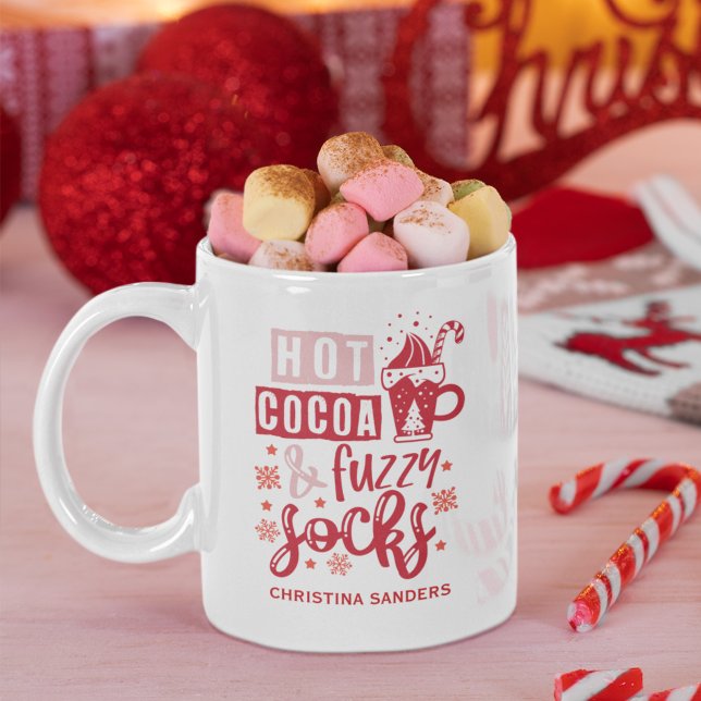Taza De Café Hot Cocoa and Fuzzy Socks Cute Christmas (Subido por el creador)