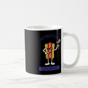 Taza De Café Hot Diggity Dog Julio 4 Patriotic BBBQ Picnic USA