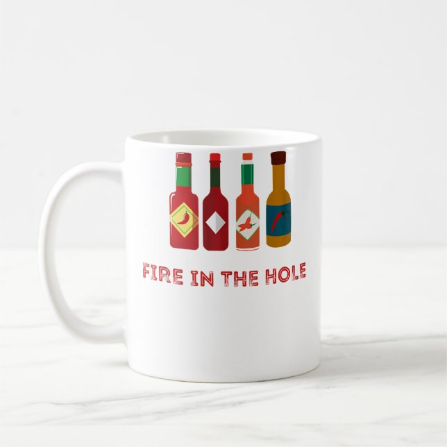Taza De Café Hot Funny Foodie Spicy Hot Chilli Pepper Sauce (Izquierda)