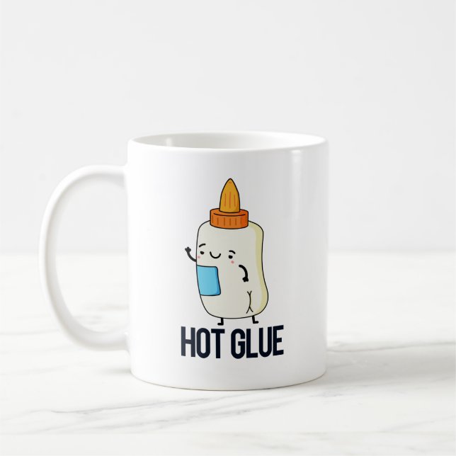 Taza De Café Hot Glue Funny Pun (Izquierda)